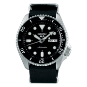 Seiko 5 Sports SRPD55K3 Automatic Black Dial Black Canvas Strap Men's Watch - mzwatcheslk srilanka